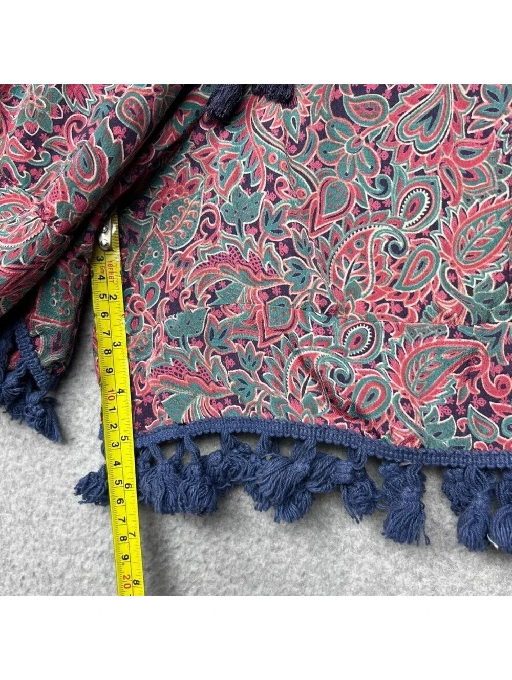 Anthropologie Raga Womens Paisley Tassel Pull On Shorts M Boho Hippie Beach chic